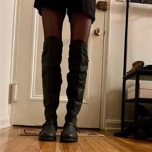 bebe Black sheep leather Over-the-Knee Boots
